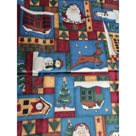 Leslie Beck For Vip Cranston Fabric Rustic Santa Snowmen Angel Patchwork 2 Yd - Picture 2 of 4